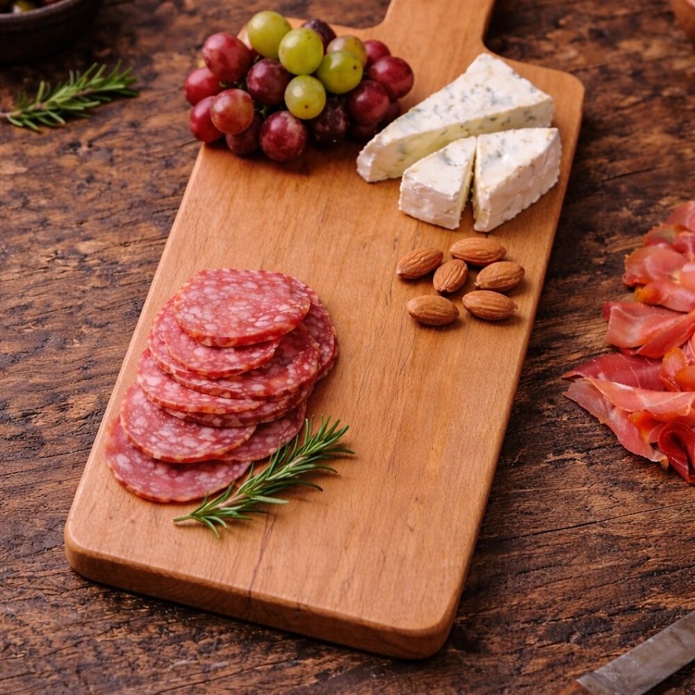 Handcrafted Solid Maple Charcuterie Board made with Rare Spalted Maple Wood